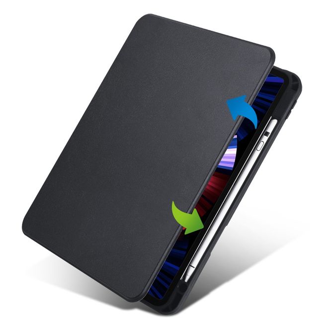iPad Pro 11 (2024) Case - 360° Rotating Leather Case - Black