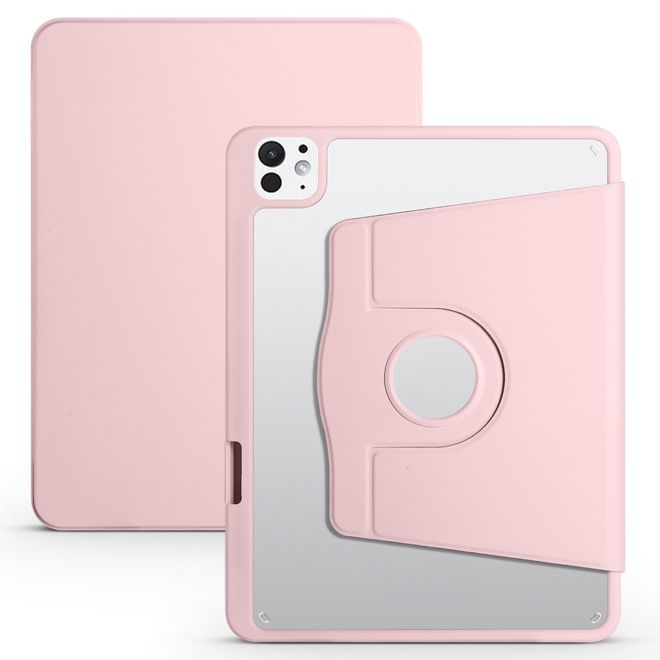 iPad Pro 11 (2024) Hülle - 360° rotierbares Case aus Leder - pink