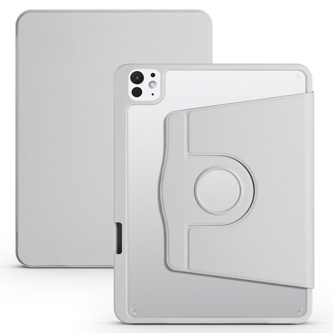 iPad Pro 11 (2024) Case - 360° Rotating Leather Case - Grey