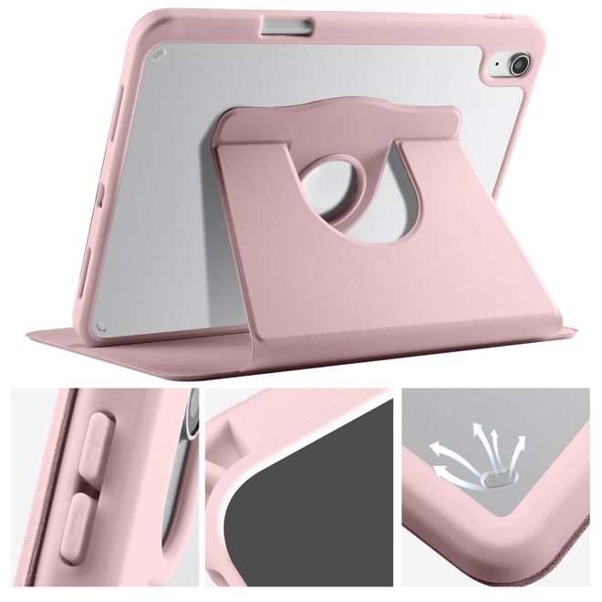 iPad Air 13 (2026/2025/2024) Hülle - 360° rotierbares Case aus Leder - pink
