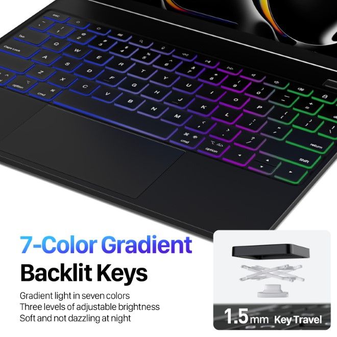 Dux Ducis - iPad Pro 13 (2024) Tastatur Hülle - Keyboard Case - MK Series - schwarz