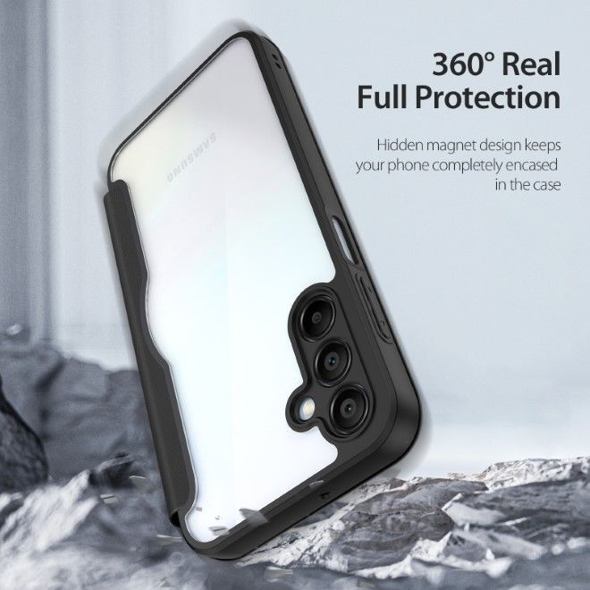 Dux Ducis - Samsung Galaxy A15 5G / 4G Hülle - Leder Bookcover mit Standfunktion - Skin X Pro Series - schwarz