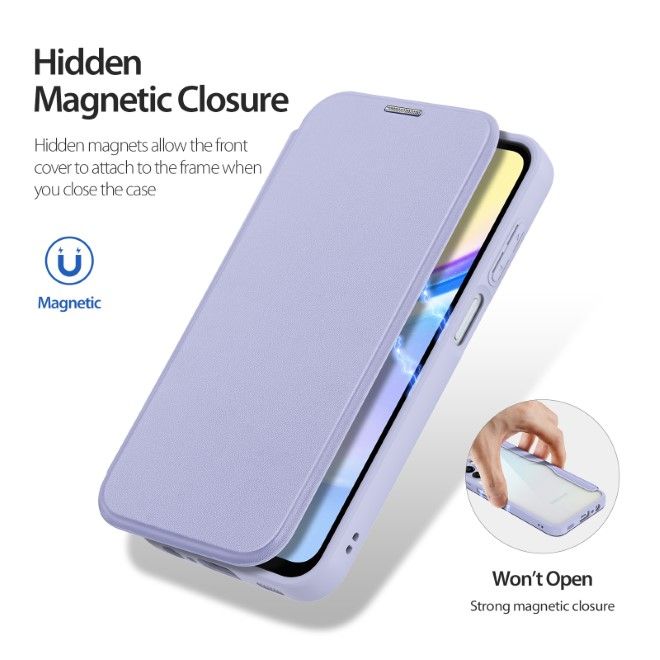 Dux Ducis - Samsung Galaxy A15 5G / 4G Hülle - Leder Bookcover mit Standfunktion - Skin X Pro Series - purpur