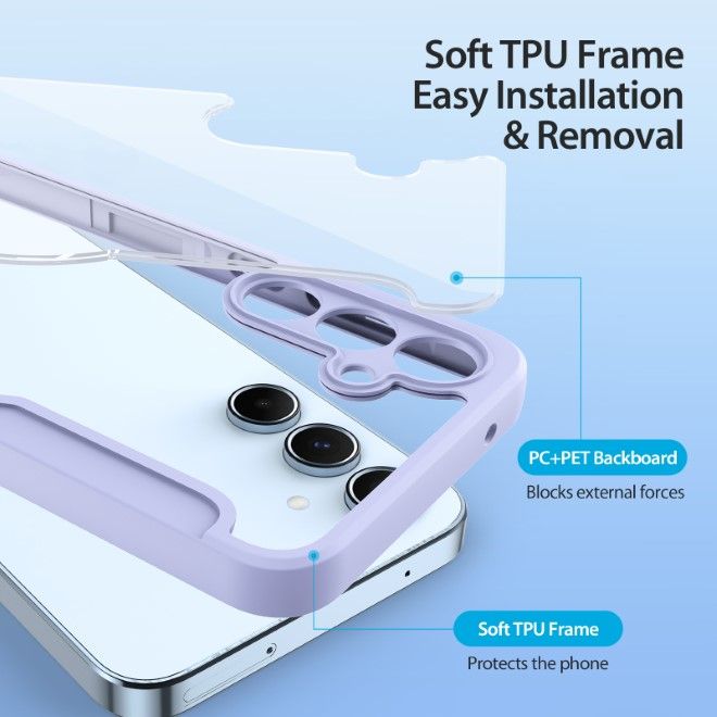 Dux Ducis - Samsung Galaxy A35 5G Hülle - Leder Bookcover mit Standfunktion - Skin X Pro Series - purpur