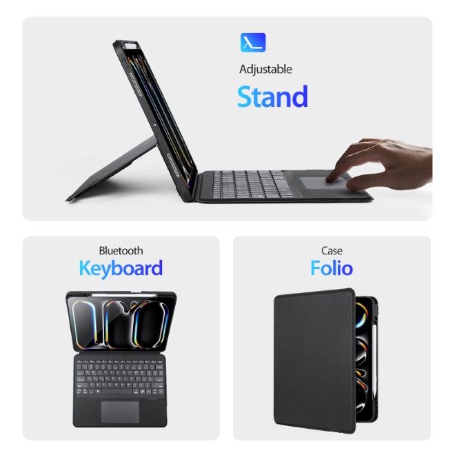 Dux Ducis - iPad Pro 13 (2024) Tastatur Hülle - Keyboard Case - DK Series - schwarz