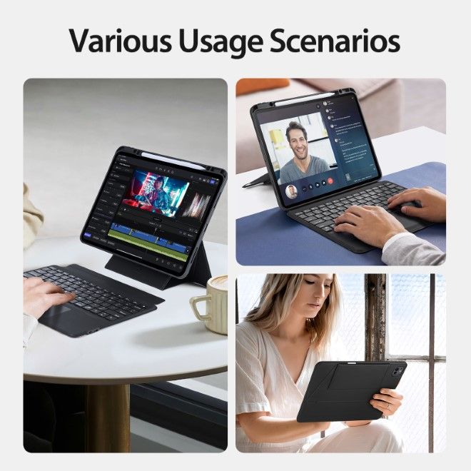 Dux Ducis - iPad Pro 13 (2024) Tastatur Hülle - Keyboard Case - DK Series - schwarz