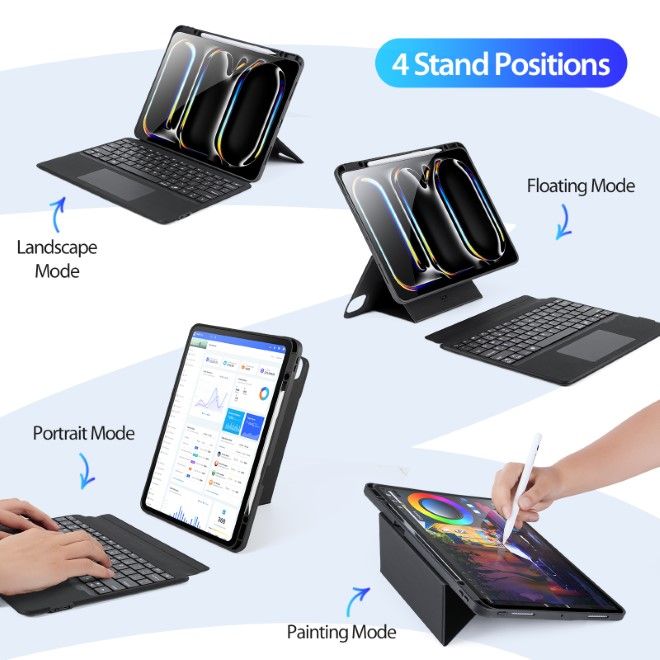 Dux Ducis - iPad Pro 13 (2024) Tastatur Hülle - Keyboard Case - DK Series - schwarz