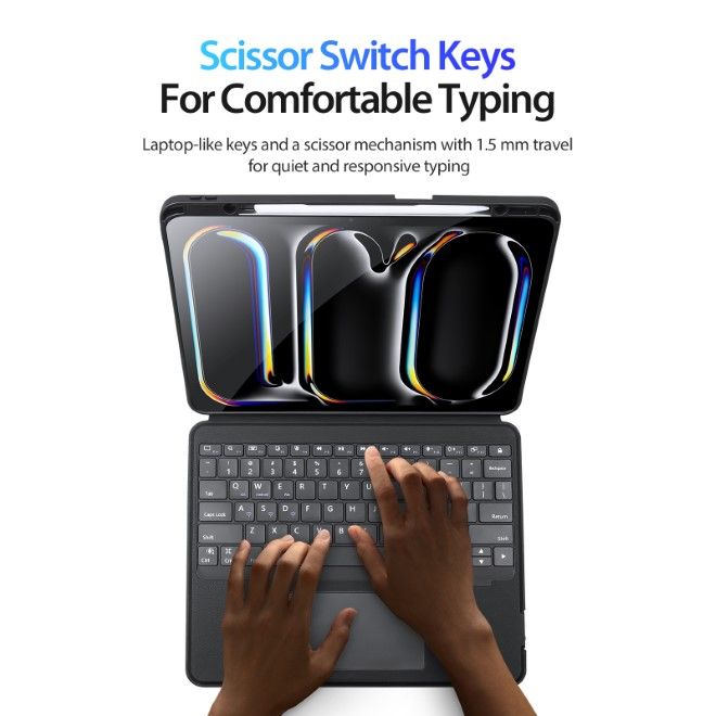 Dux Ducis - iPad Pro 13 (2024) Tastatur Hülle - Keyboard Case - DK Series - schwarz