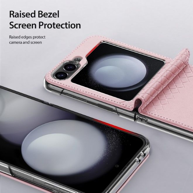 Dux Ducis - Samsung Galaxy Z Flip6 Hülle - Leder Case - Bril Series - rosa