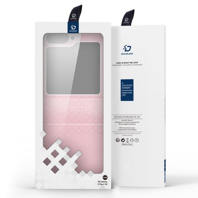 Dux Ducis - Samsung Galaxy Z Flip6 Hülle - Leder Case - Bril Series - rosa