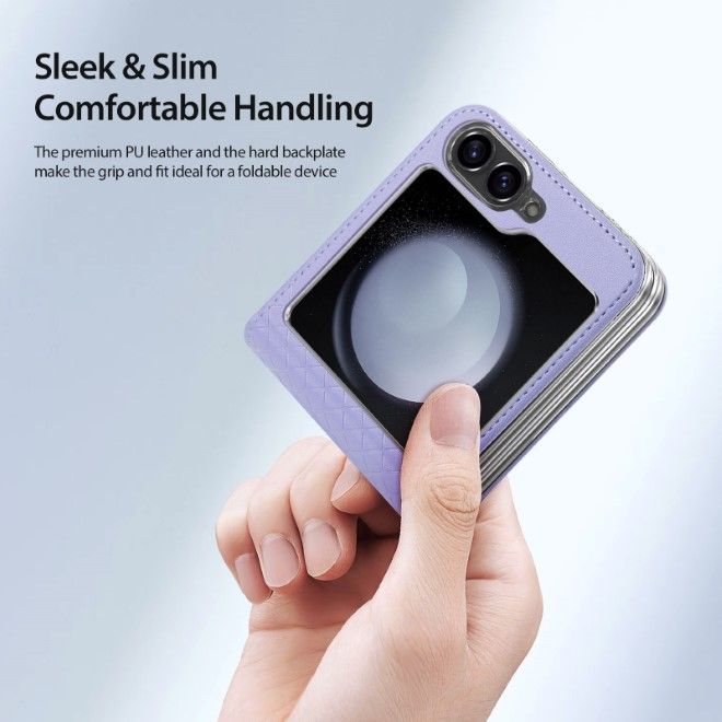 Dux Ducis - Samsung Galaxy Z Flip6 Hülle - Leder Case - Bril Series - purpur