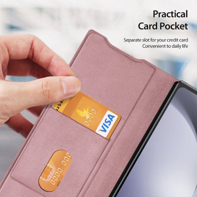 Dux Ducis - Samsung Galaxy Z Fold6 Hülle - Leder Case - Bril Series - rosa