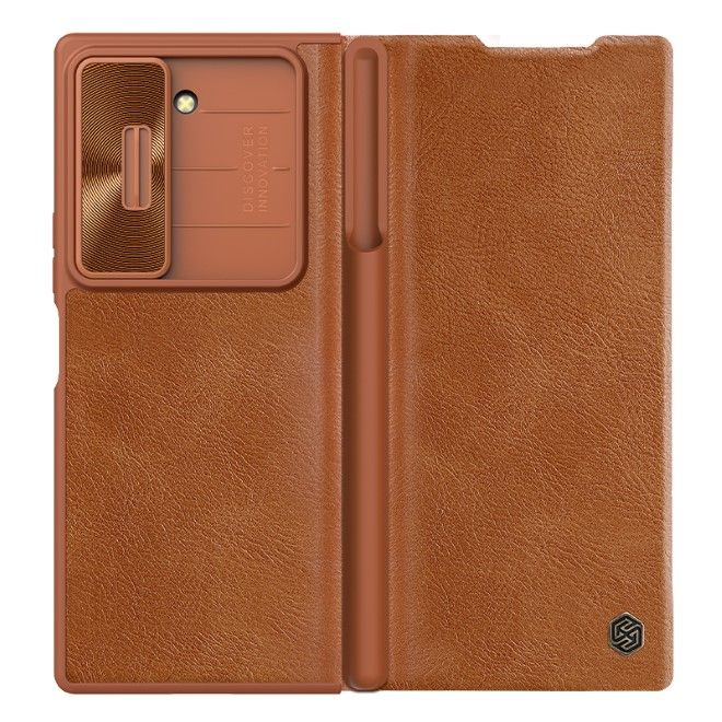 Nillkin - Samsung Galaxy Z Fold6 Hülle - Qin Pro Leather Case Series - braun