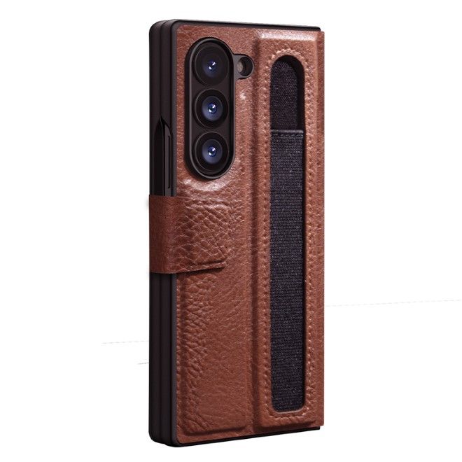 Nillkin - Samsung Galaxy Z Fold6 Hülle - Aoge Leather Case Series - mit S-Pen Halterung - braun