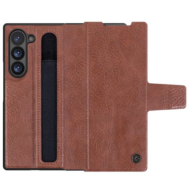 Nillkin - Samsung Galaxy Z Fold6 Hülle - Aoge Leather Case Series - mit S-Pen Halterung - braun