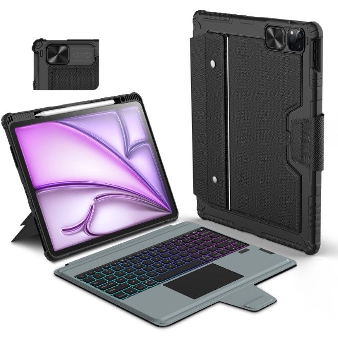 Nillkin - iPad Air 13 (2025/2024) / iPad Pro 12.9 (2022/2021/2020) Keyboard Hülle - Bumper Combo Series - schwarz