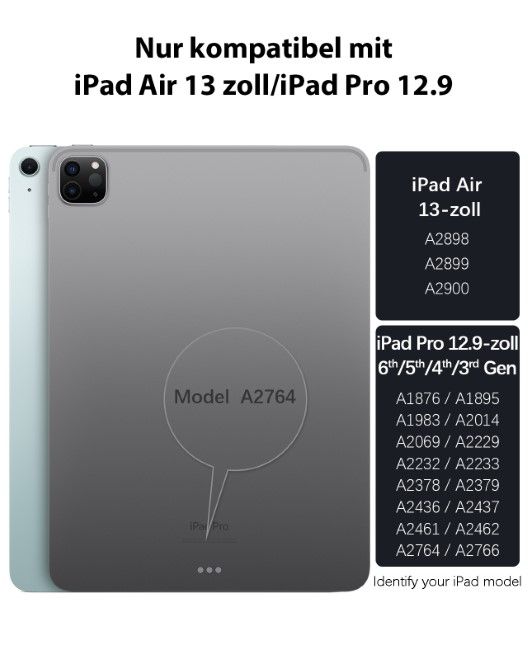 Nillkin - iPad Air 13 (2025/2024) / iPad Pro 12.9 (2022/2021/2020) Keyboard Hülle - Bumper Combo Series - schwarz