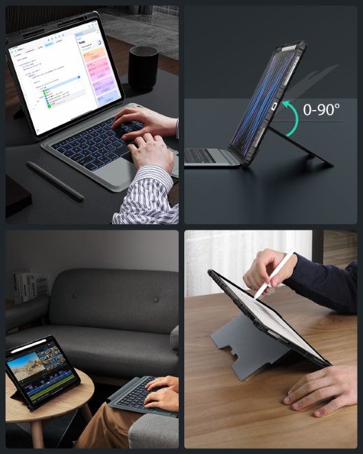 Nillkin - iPad Air 13 (2025/2024) / iPad Pro 12.9 (2022/2021/2020) Keyboard Hülle - Bumper Combo Series - schwarz