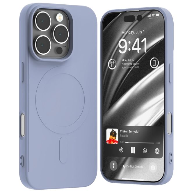 Goospery - iPhone 16 Hülle - Semi Silicone MagSafe Case Series - lavendel