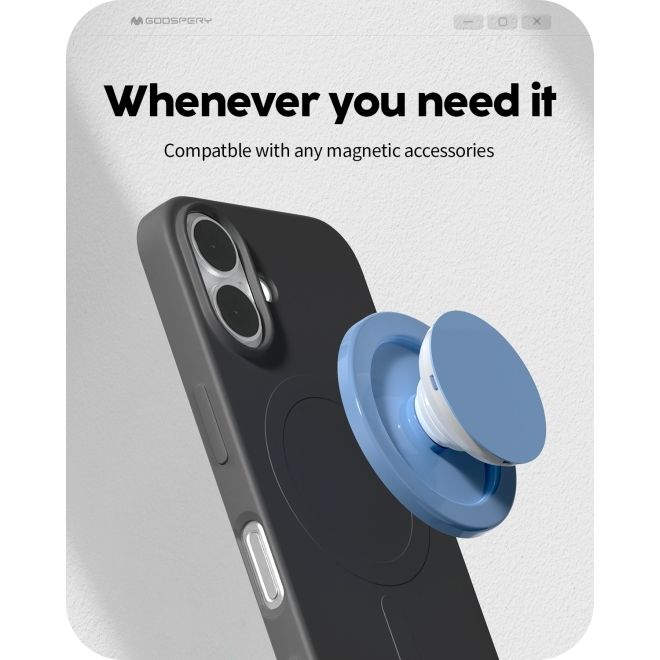 Goospery - iPhone 16 Plus Hülle - Semi Silicone MagSafe Case Series - schwarz