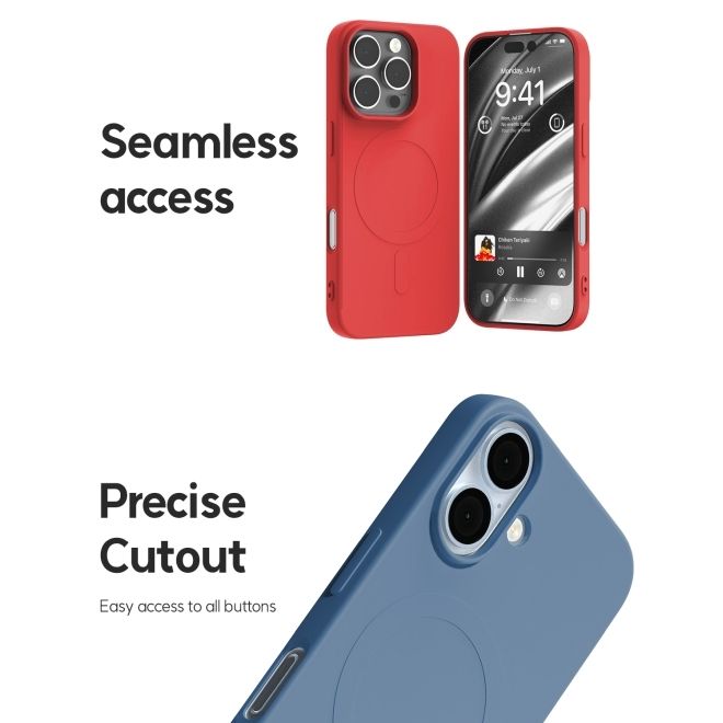 Goospery - iPhone 16 Pro Hülle - Semi Silicone MagSafe Case Series - schwarz