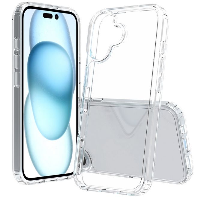 iPhone 16 Case (PC / TPU Case) - Polycarbonate Back + TPU Edges - Transparent