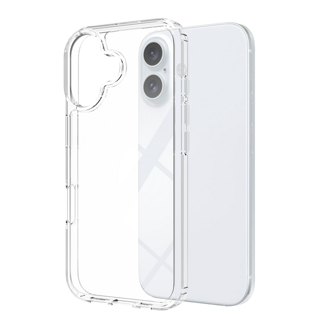 iPhone 16 Case (PC / TPU Case) - Polycarbonate Back + TPU Edges - Transparent