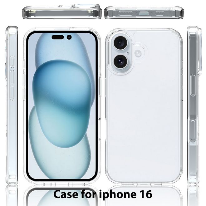iPhone 16 Case (PC / TPU Case) - Polycarbonate Back + TPU Edges - Transparent