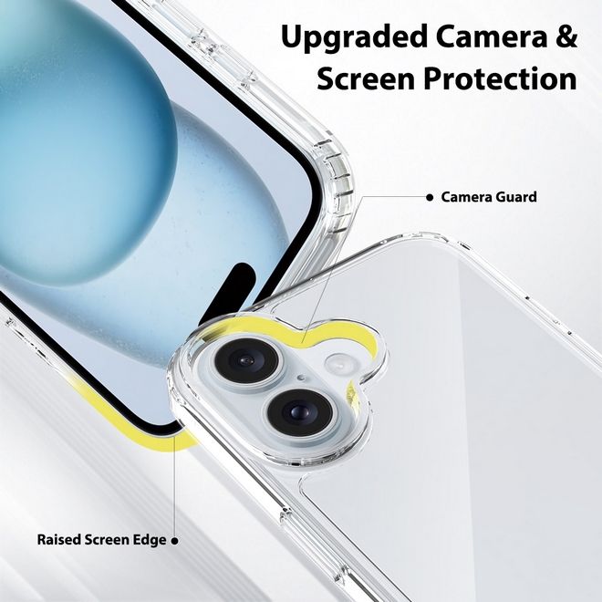 iPhone 16 Case (PC / TPU Case) - Polycarbonate Back + TPU Edges - Transparent