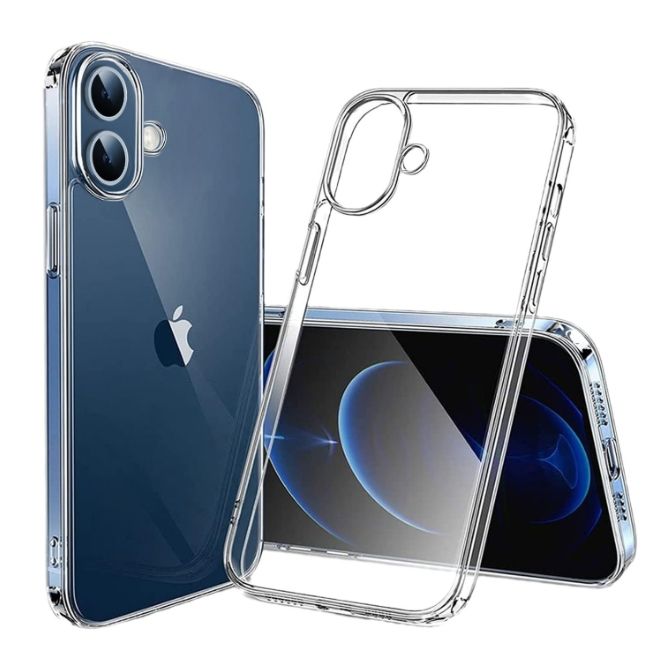 iPhone 16 Plus Case (PC / TPU Case) - Polycarbonate Back + TPU Edges - Transparent