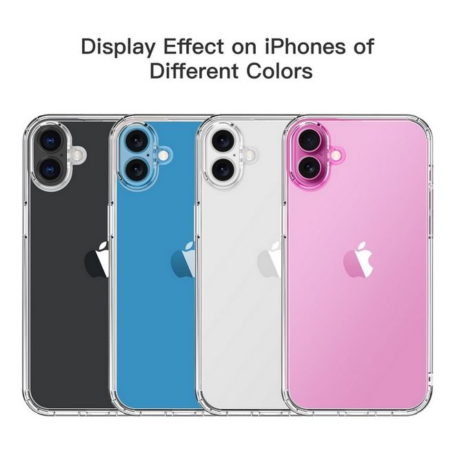 iPhone 16 Plus Case (PC / TPU Case) - Polycarbonate Back + TPU Edges - Transparent