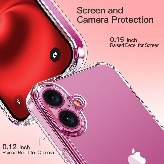 iPhone 16 Plus Case (PC / TPU Case) - Polycarbonate Back + TPU Edges - Transparent
