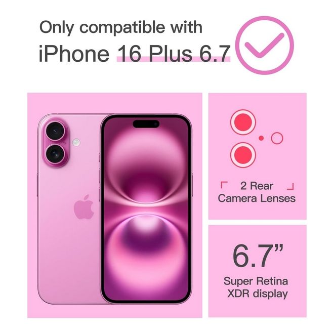 iPhone 16 Plus Case (PC / TPU Case) - Polycarbonate Back + TPU Edges - Transparent
