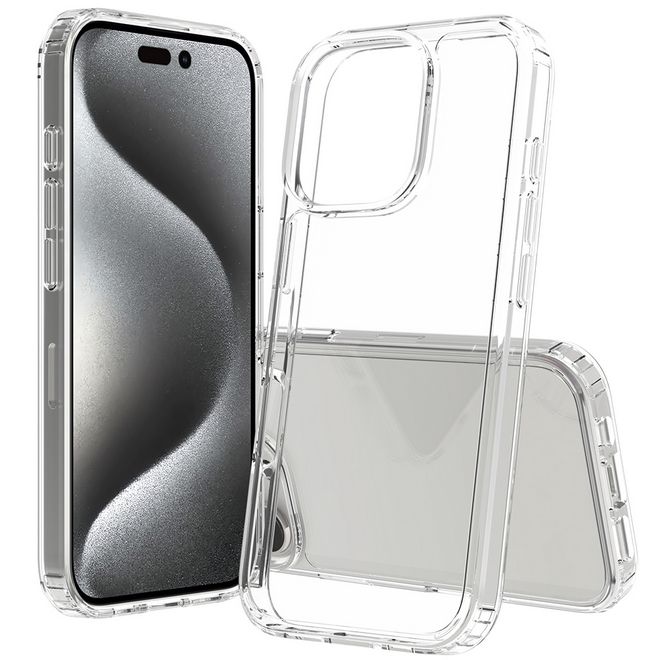 iPhone 16 Pro Hülle (PC / TPU Case) - Polycarbonat Rückseite + TPU Ränder - transparent