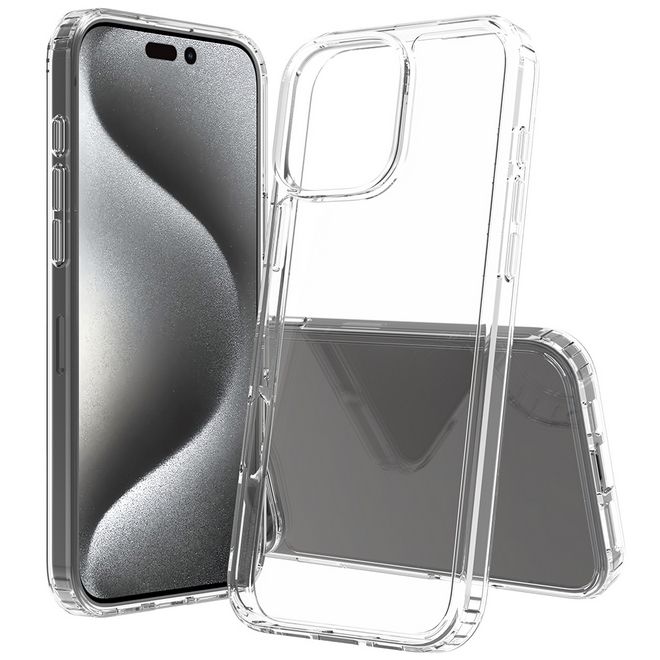 Coque pour iPhone 16 Pro Max (PC/TPU) - Dos en polycarbonate + bords en TPU - Transparente