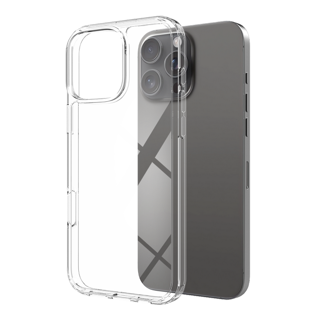 Coque pour iPhone 16 Pro Max (PC/TPU) - Dos en polycarbonate + bords en TPU - Transparente