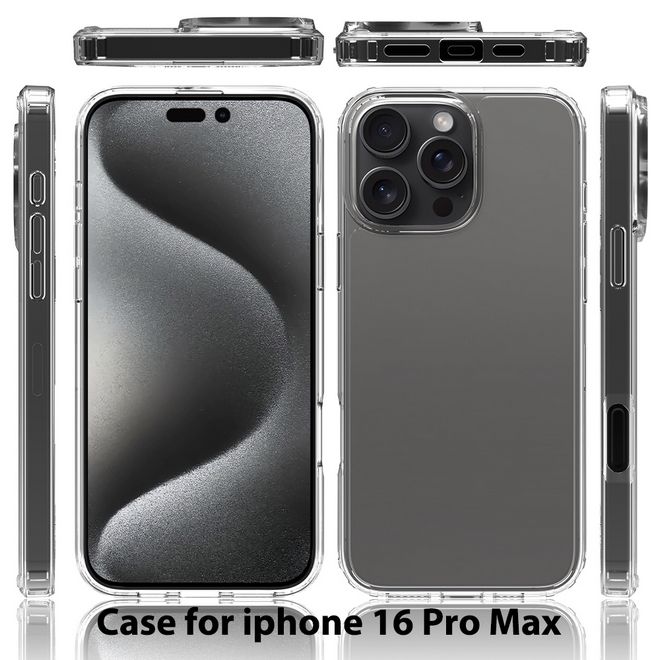 Coque pour iPhone 16 Pro Max (PC/TPU) - Dos en polycarbonate + bords en TPU - Transparente