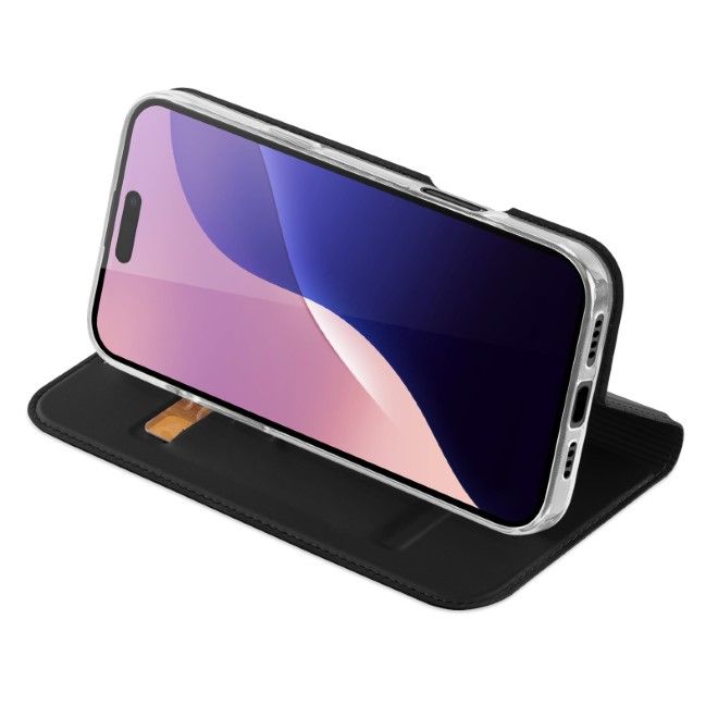 Dux Ducis - iPhone 16 Pro Max Case - Phone Book Cover - Skin Pro Series - Black
