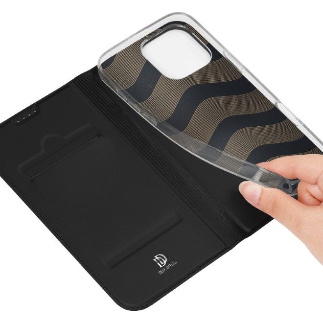 Dux Ducis - iPhone 16 Pro Max Case - Phone Book Cover - Skin Pro Series - Black