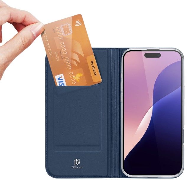 Dux Ducis - iPhone 16 Pro Max Hülle - Handy Bookcover - Skin Pro Series - blau