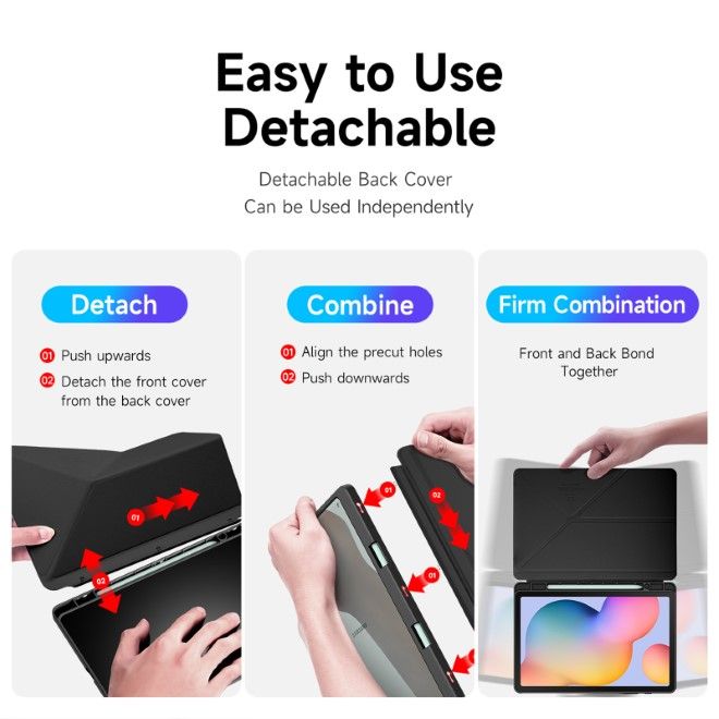 Dux Ducis - Samsung Galaxy Tab S6 Lite (2020/2022/2024) Hülle - Leder Bookcover - Magi Series - schwarz