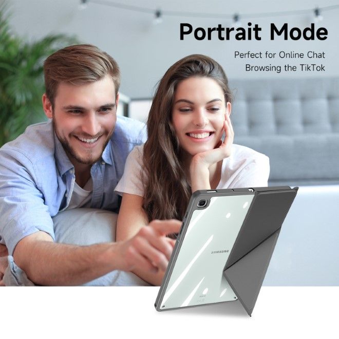 Dux Ducis - Samsung Galaxy Tab S6 Lite (2020/2022/2024) Hülle - Leder Bookcover - Magi Series - grau