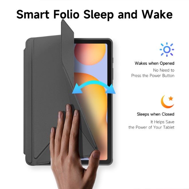 Dux Ducis - Samsung Galaxy Tab S6 Lite (2020/2022/2024) Hülle - Leder Bookcover - Magi Series - grau