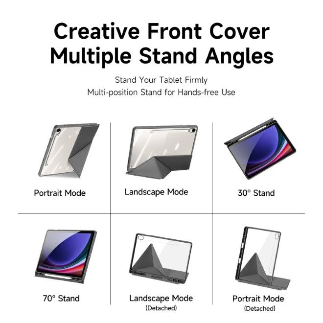 Dux Ducis - Samsung Galaxy Tab S9 / S9 FE Hülle - Leder Bookcover - Magi Series - grau