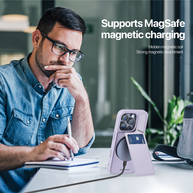 Dux Ducis - iPhone 16 Pro Hülle - PC und TPU Hardcase - Rafi II Mag Series - purpur