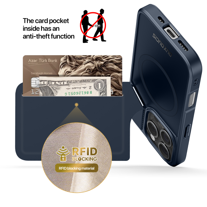 Dux Ducis - iPhone 16 Pro Max Hülle - PC und TPU Hardcase - Rafi II Mag Series - blau