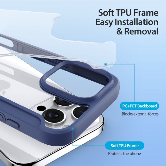 Dux Ducis - iPhone 16 Pro Max Hülle - Leder Bookcover - MagSafe - Skin X Pro Series - blau