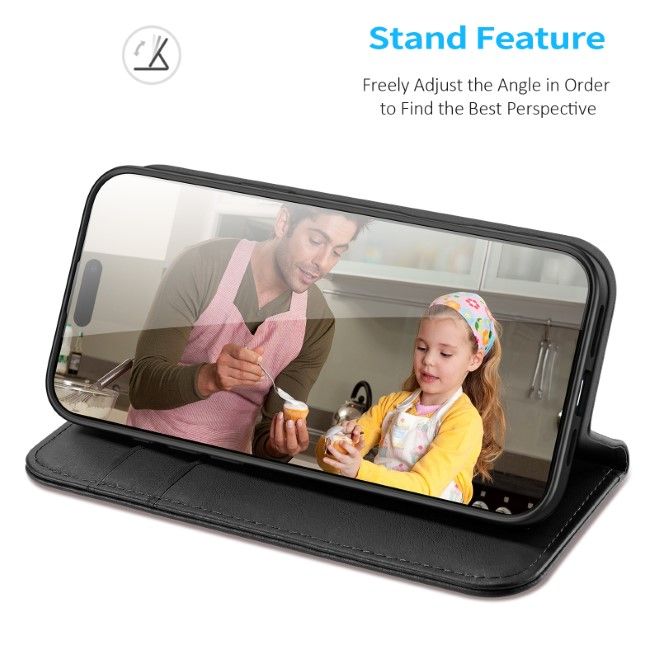 Dux Ducis - iPhone 16 Hülle - Handy Leder Case - Hivo Series - schwarz