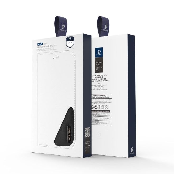 Dux Ducis - iPhone 16 Pro Max Hülle - Handy Leder Case - Hivo Series - schwarz