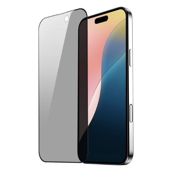 Dux Ducis - iPhone 16 Schutzglas - aus gehärtetem Glas - mit Sichtschutz - Privacy - schwarz